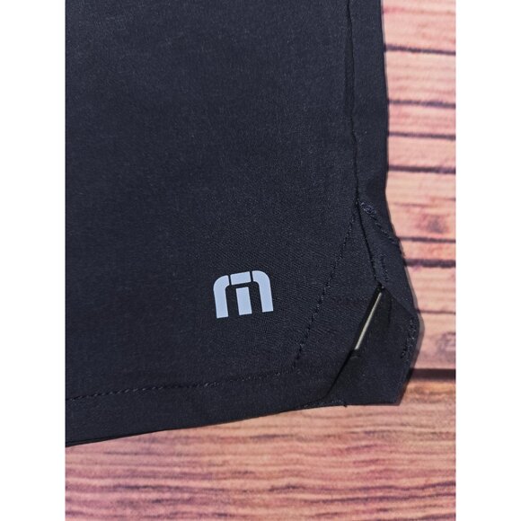 Travis Mathew Mens Board Shorts Size 32 Black/Yellow/Grey Striped Swimwear - Picture 5 of 8